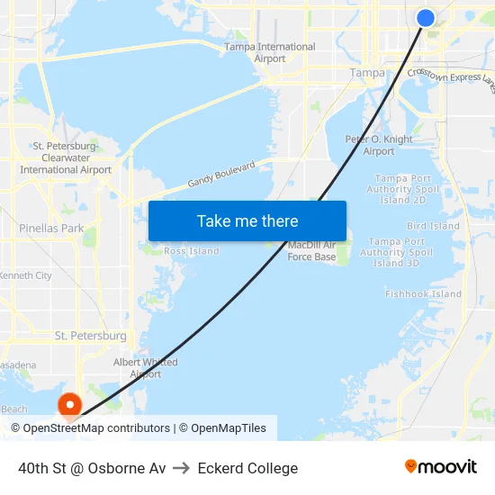 40th St @ Osborne Av to Eckerd College map