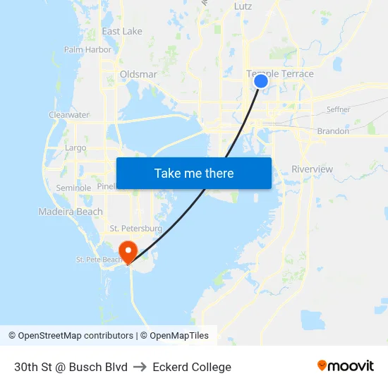 30th St @ Busch Blvd to Eckerd College map