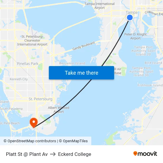 Platt St @ Plant Av to Eckerd College map