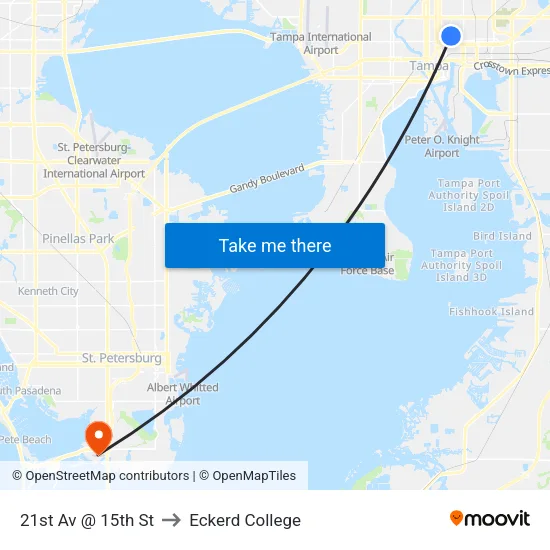 21st Av @ 15th St to Eckerd College map