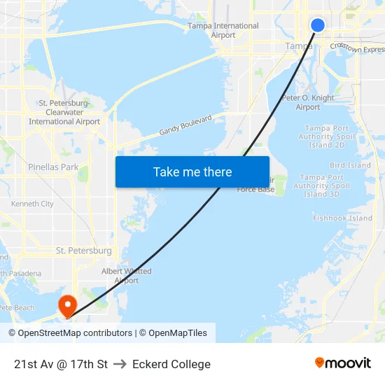 21st Av @ 17th St to Eckerd College map