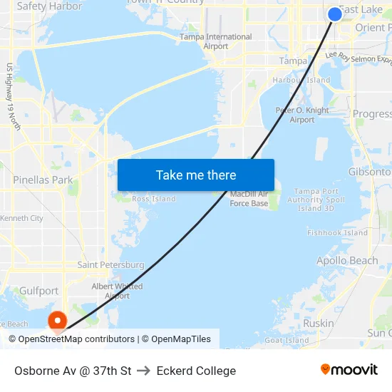 Osborne Av @ 37th St to Eckerd College map