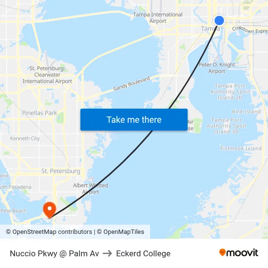 Nuccio Pkwy @ Palm Av to Eckerd College map