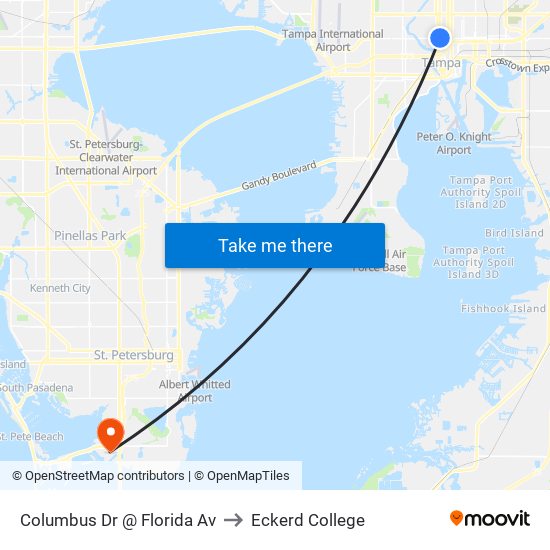 Columbus Dr @ Florida Av to Eckerd College map