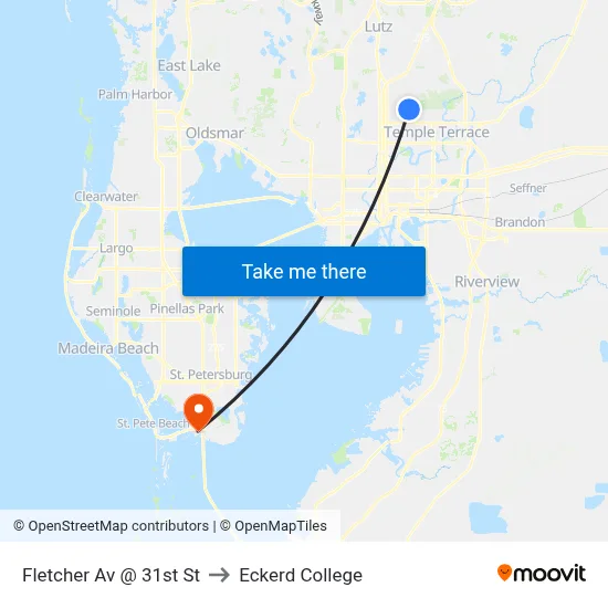 Fletcher Av @ 31st St to Eckerd College map