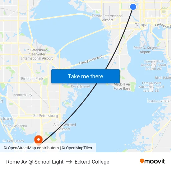 Rome Av @ School Light to Eckerd College map