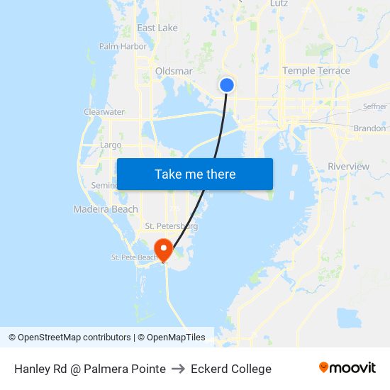 Hanley Rd @ Palmera Pointe to Eckerd College map