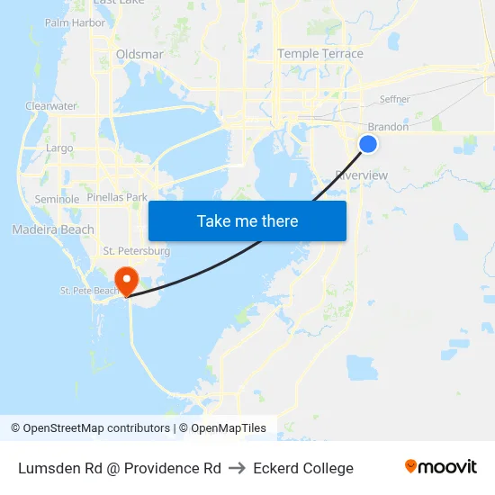 Lumsden Rd @ Providence Rd to Eckerd College map