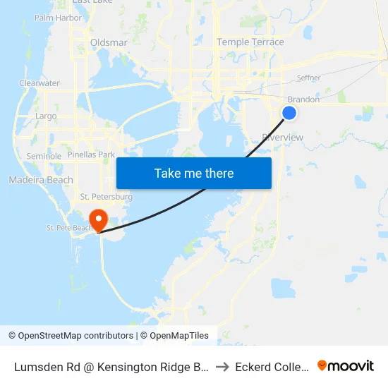Lumsden Rd @ Kensington Ridge Blvd to Eckerd College map