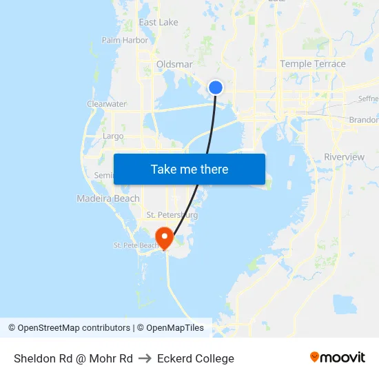 Sheldon Rd @ Mohr Rd to Eckerd College map