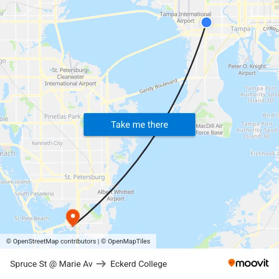 Spruce St @ Marie Av to Eckerd College map