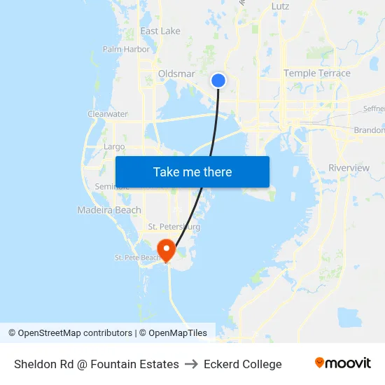 Sheldon Rd @ Fountain Estates to Eckerd College map