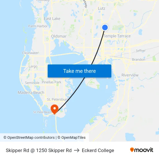 Skipper Rd @ 1250 Skipper Rd to Eckerd College map