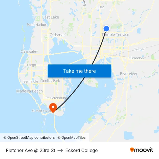 Fletcher Ave @ 23rd St to Eckerd College map