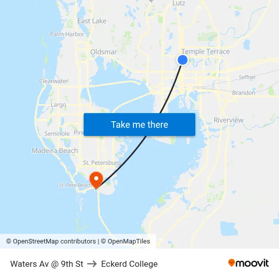 Waters Av @ 9th St to Eckerd College map