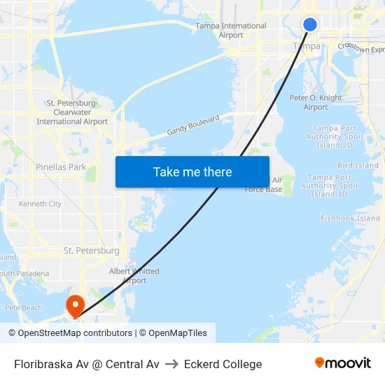 Floribraska Av @ Central Av to Eckerd College map