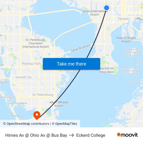 Himes Av @ Ohio Av @ Bus Bay to Eckerd College map