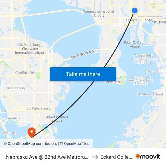 Nebraska Ave @ 22nd Ave Metrorapid to Eckerd College map