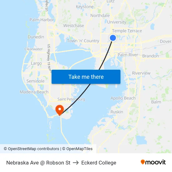 Nebraska Ave @ Robson St to Eckerd College map