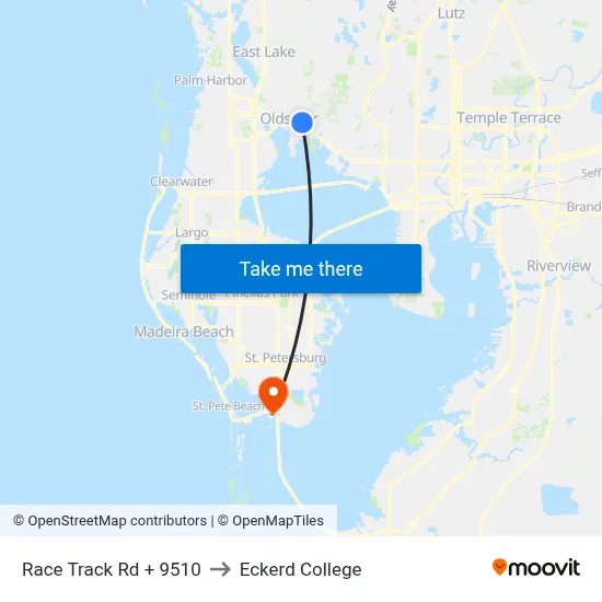 Race Track Rd + 9510 to Eckerd College map