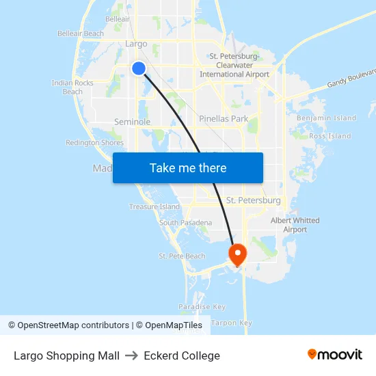 Largo Shopping Mall to Eckerd College map