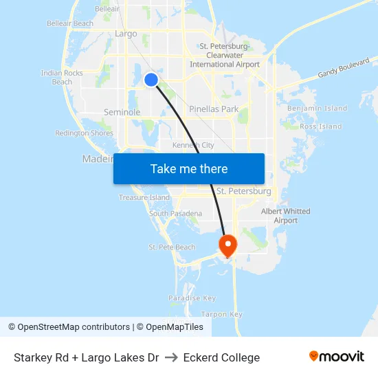 Starkey Rd + Largo Lakes Dr to Eckerd College map