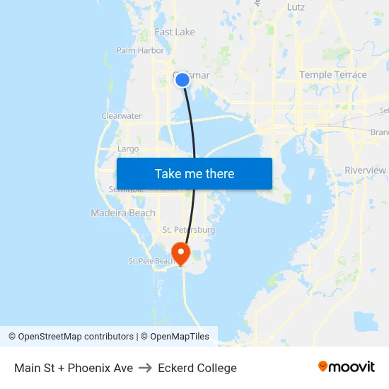 Main St + Phoenix Ave to Eckerd College map