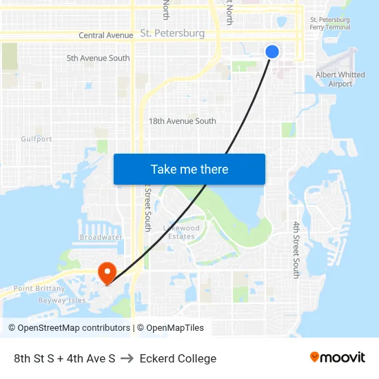 8th St S + 4th Ave S to Eckerd College map