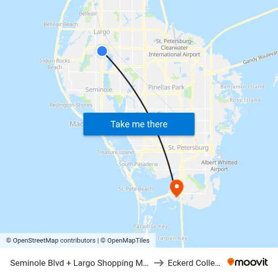 Seminole Blvd + Largo Shopping Mall to Eckerd College map