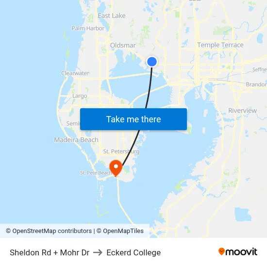 Sheldon Rd + Mohr Dr to Eckerd College map