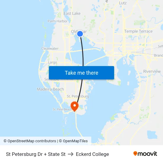 St Petersburg Dr + State St to Eckerd College map