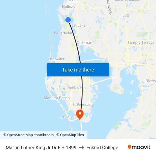 Martin Luther King Jr Dr E + 1899 to Eckerd College map