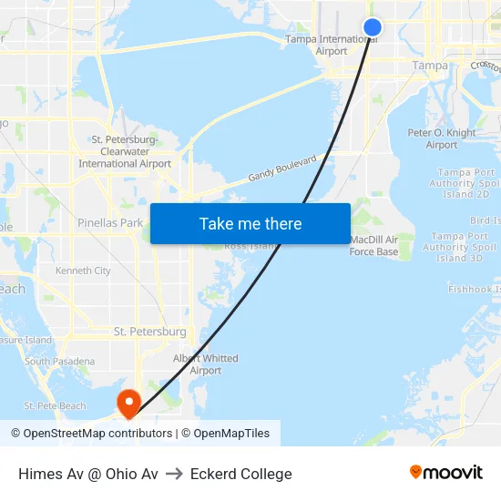 Himes Av @ Ohio Av to Eckerd College map