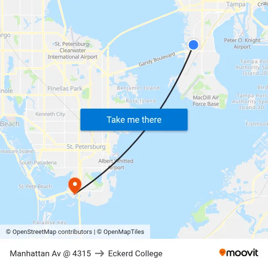 Manhattan Av @ 4315 to Eckerd College map