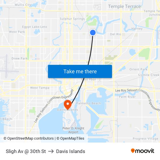 Sligh Av @ 30th St to Davis Islands map