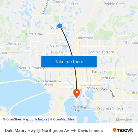 Dale Mabry Hwy @ Northgreen Av to Davis Islands map