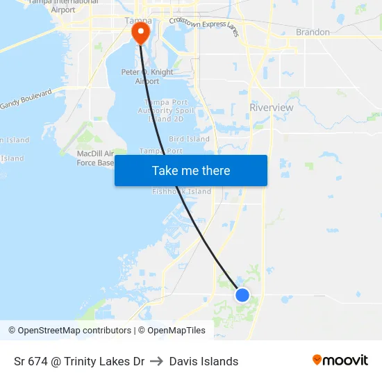 Sr 674 @ Trinity Lakes Dr to Davis Islands map