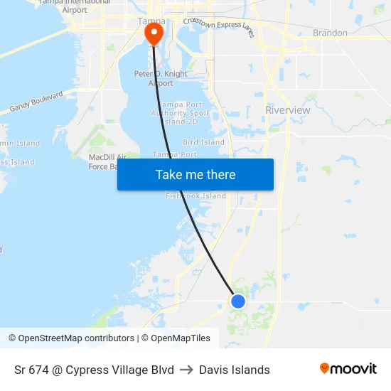 Sr 674 @ Cypress Village Blvd to Davis Islands map