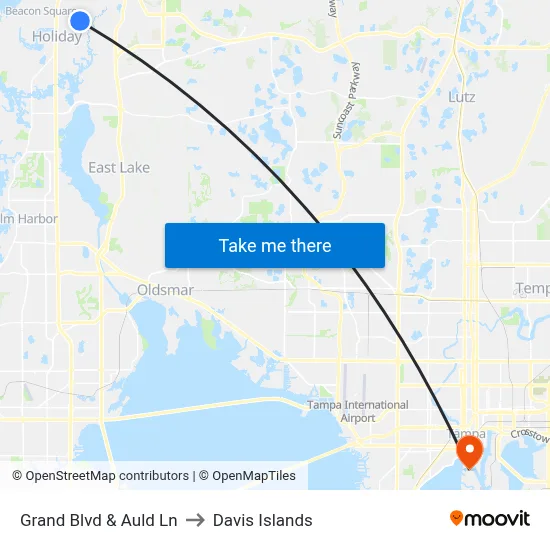 Grand Blvd & Auld Ln to Davis Islands map
