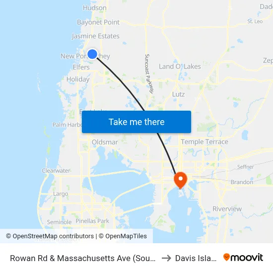 Rowan Rd & Massachusetts Ave (South Side to Davis Islands map