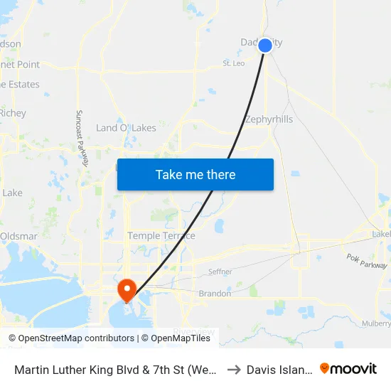 Martin Luther King Blvd & 7th St (Westbo to Davis Islands map