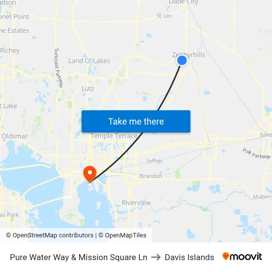Pure Water Way & Mission Square Ln to Davis Islands map
