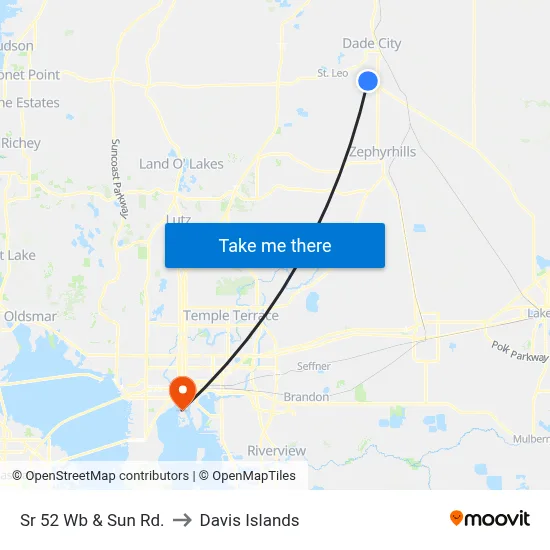 Sr 52 Wb & Sun Rd. to Davis Islands map