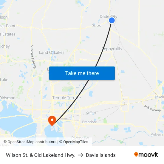 Wilson St. & Old Lakeland Hwy. to Davis Islands map