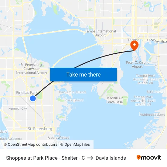 Shoppes at Park Place - Shelter - C to Davis Islands map