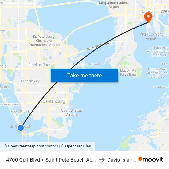 4700 Gulf Blvd + Saint Pete Beach Access to Davis Islands map