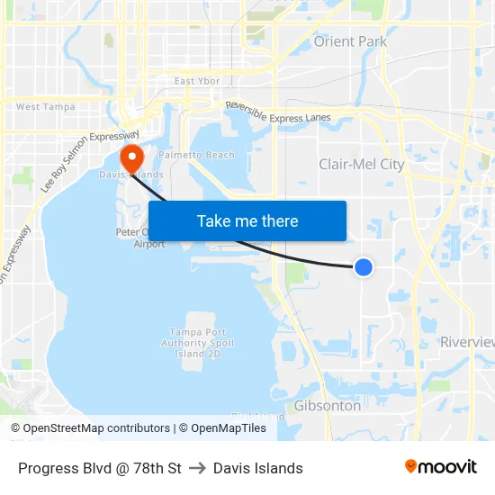 Progress Blvd @ 78th St to Davis Islands map