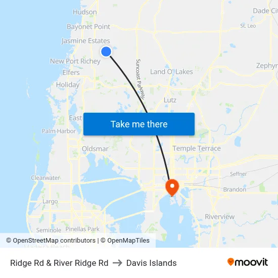 Ridge Rd & River Ridge Rd to Davis Islands map