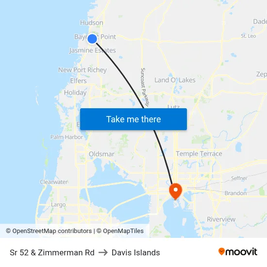 Sr 52 & Zimmerman Rd to Davis Islands map