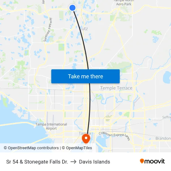 Sr 54 & Stonegate Falls Dr. to Davis Islands map
